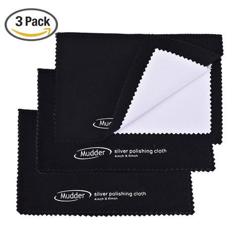 Mudder 3 Pack Polishing Cloth for Silver, Gold, Brass-Cleaning, Watches and Camera Shot