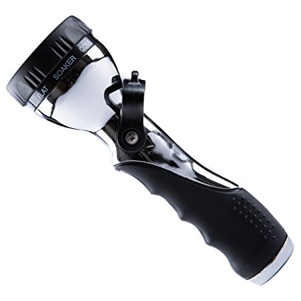 Ergonomic Metal Spray Nozzle High Pressure Hand Sprayer by Consumer Powered Home Goods, Multi-Purpose Flow Settings Watering Tool
