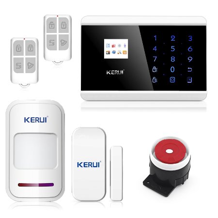 KERUI Professional IOS Android App Touch keypad TFT color Display GSM PSTN Home Security Alarm System Kit with Auto Dial KR-8218G
