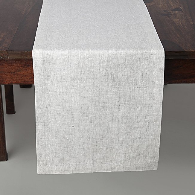 100% Pure Linen Table Runner Tesoro, Natural Fabric Handcrafted Rectangular Table Runner, 14 x 72 Inch Marble Table Runner by Solino Home
