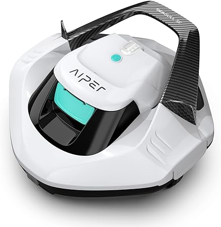 AIPER Seagull SE Cordless Pool Vacuum Robot, Ideal for Above Pools up to 850 Sq.Ft, Lasts 90 Mins, LED Indicator - White