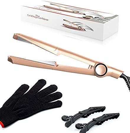 VASLON Hair Straightener and Curler, 2 in 1 Straightener and Curling iron, Titanium Flat Iron for Hair Professional