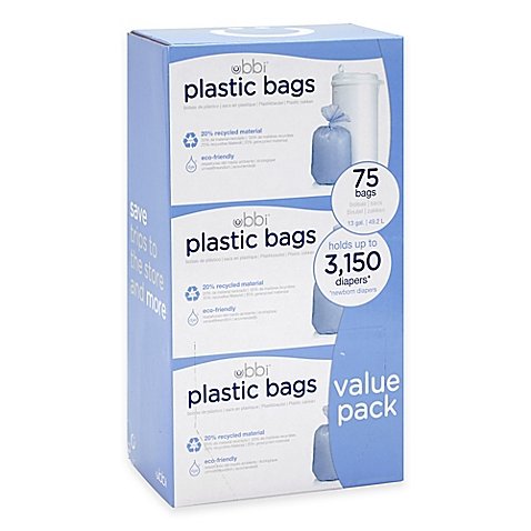 Ubbi Diaper Pail 75-Count Value Pack Plastic Bags