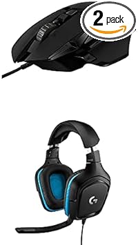 Logitech G432 DTS:X 7.1 Surround Sound Wired PC Gaming Headset (Leatherette) & 02 Hero High Performance Gaming Mouse