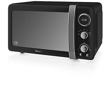 Swan SM22030BN Retro Digital Microwave, 800 W, Black