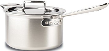 All-Clad BD55204 D5 Brushed 18/10 Stainless Steel 5-Ply Bonded Dishwasher Safe Sauce Pan with Lid Cookware, 4-Quart, Silver