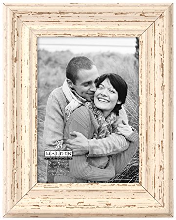 Malden International Designs Classic Mouldings Off White Distressed Picture Frame, 5x7, Off White