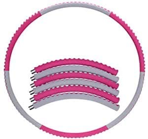 EVER RICH ® FitnessWave Weighted Fitness Exercise Hula Hoop (Pink 6 Parts)