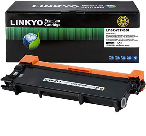LINKYO Compatible Toner Cartridge Replacement for Brother TN660 (1-Pack, Design V3)