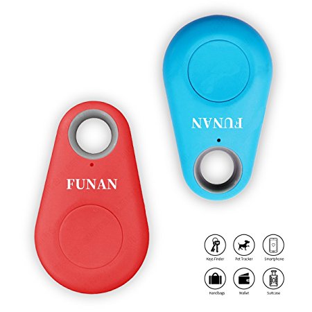 FUNAN Bluetooth Tracker Wireless Anti-lost Alarm Tag Keys Finder Remote Selfie Shutter Seeker For Bags Wallet Keys Support iOS/ iPhone/ iPod/ iPad/ Android 2pcs Random Color