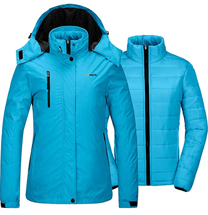 GEMYSE Women's Waterproof 3-in-1 Ski Snow Jacket Puffer Liner Insulated Winter Coat