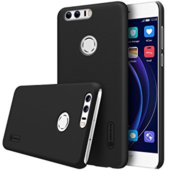 Huawei Honor 8 Case Helianton Nillkin Frosted Shield Matte Plastic Ultra Thin Slim Light Fit Case, Anti-Scratch Anti-Fingerprint Cover (with Screen protector) (Frosted Black)