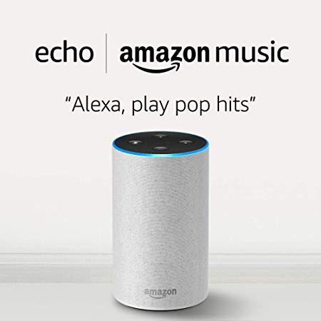 Echo (2nd Generation) - Smart speaker with Alexa - Sandstone Fabric   Amazon Music Unlimited (6 Months FREE w/ Auto-Renew)
