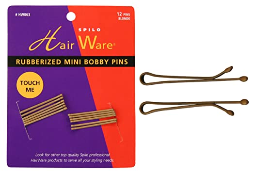 HAIR WARE Rubberized Mini Bobby Pins Blonde HW063