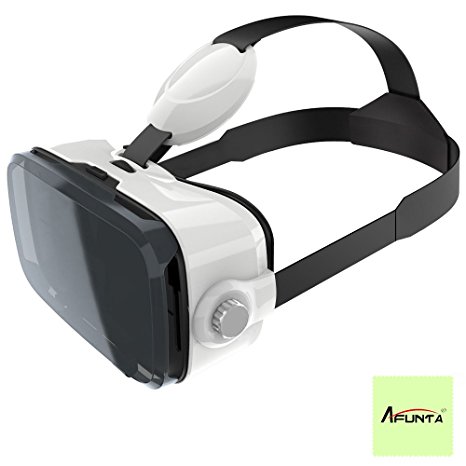 3D VR Glasses, AFUNTA Z4 120 Degree Viewing Angle Fully Immersive 3D Movies and Video Games Virtual Reality Headset for 4.7~6 inch Smartphones iPhone Samsung Galaxy Note