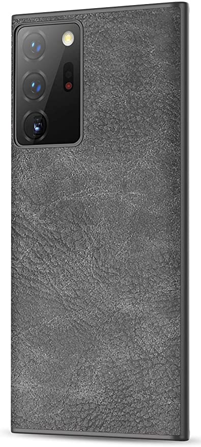 SALAWAT Galaxy Note 20 Ultra Case, Slim PU Leather Vintage Shockproof Phone Case Lightweight Soft TPU Bumper Hard PC Hybrid Protective Case for Samsung Galaxy Note 20 Ultra 5G 6.9 Inch (Black)