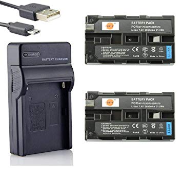 DSTE 2-Pack Backup Energy USB Travel Kit for Sony NP-F550 NP-F570 NP-F530 NP-F330 CCD-RV100 CCD-SC7 CCD-SC9 CCD-TR1 CCD-TR11 CCD-TR1100E Digital Camera