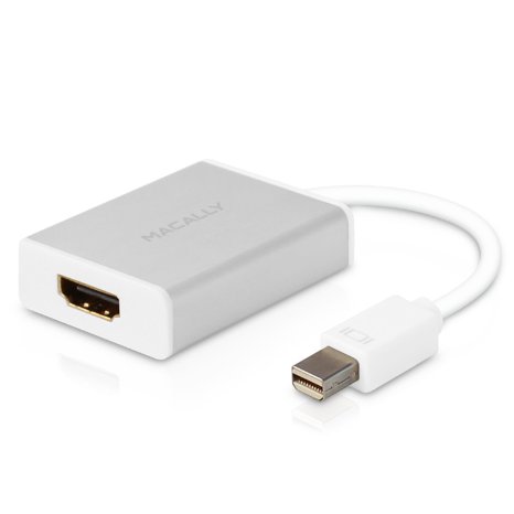 Macally 4K Aluminum Mini DisplayPort (Thunderbolt) to HDMI Audio Video Adapter for Apple Macbook Air, Pro, iMac, and Mac Mini (MDHDMI4K)