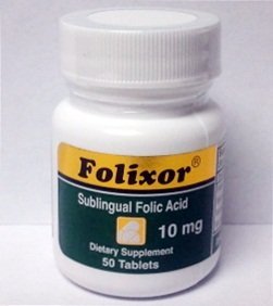 Folixor 10 mg - A superior Folic Acid and Folinic Acid (active form of folate) w/ B-12, B6 - a complete Cardio Vascular solution. Available in 50 SUBLINGUAL (under the tongue) tablets for enhanced absorption.
