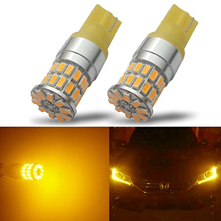 iBrightstar 9-30V Extremely Bright Low Power 168 175 194 2825 W5W T10 Wedge LED Bulbs for Side Marker Light,Amber Yellow