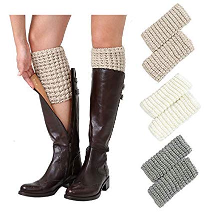 FAYBOX Women's Short Leg Warmer Crochet Boot Cover