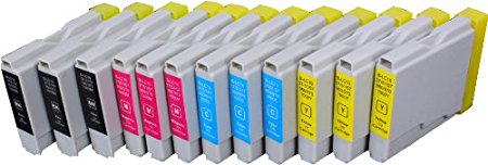 12 Pack Compatible Brother LC-51 3 Black, 3 Cyan, 3 Magenta, 3 Yellow for use with Brother DCP-130-C, DCP-350-C, DCP-540-CN, Fax-1355, Fax-1360, Intellifax 1360, Intellifax 2480C, MFC-240-C, MFC-260-C, MFC-3360-C, MFC-440-CN, MFC-465-CN, MFC-5460-CN, MFC-5860-CN, MFC-665-CW, MFC-685-CW, MFC-845-CW, MFC-885-CW. Ink Cartridges for inkjet printers. LC-51-BK , LC-51-C , LC-51-M , LC-51-Y © Zulu Inks