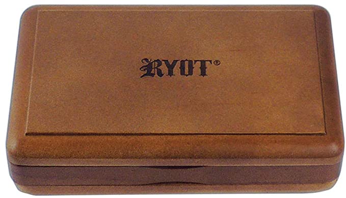 RYOT 3x5” Solid Top Box in Walnut | Premium Wooden Box Perfect for Sifter - Monofilament Mesh Screen - Glass Base Tray - Prep Card - Pollen Catcher