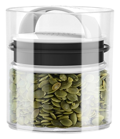 Evak Fresh Airless Storage Canister, Patented & Designed in USA, Small/Short (16 Ounce, 1.8 Cup Capacity)