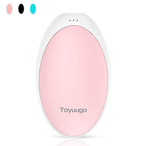 toyuugo Hand Warmers Rechargeable 5200mAh 5v 2a USB Power Bank, Electric Portable Pocket Double-Side Hand Warmer, Great for Camping, Skiing, Climbing, Hiking, Winter Gift (Pink)