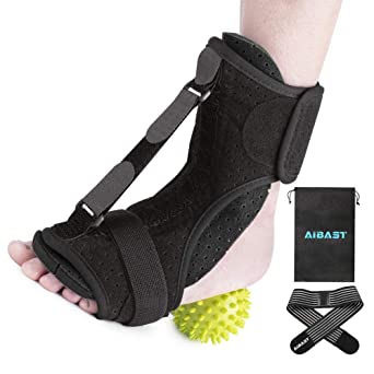AiBast Plantar Fasciitis Night Splint, 2020 New Upgraded Black Multi Adjustable Ankle Brace Foot Drop Orthotic Brace for Plantar Fasciitis, Arch Foot Pain, Achilles Tendonitis Support for Women, Men