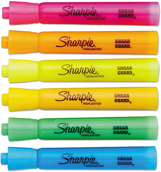 Sharpie 25053 Accent Tank Style Highlighter Chisel Tip Assorted Colors 12/Pk