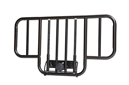 Drive Medical No Gap Deluxe Half Length Side Bed Rails with Brown Vein Finish, Brown Vein, Half Length