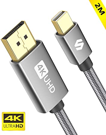 Mini DisplayPort to DisplayPort Cable 6.6ft, Silkland [4K@60Hz, 2K@165Hz, 2K@144Hz] Mini DP to DP Cable, Compatible with MacBook Air/Pro, Surface Pro/Dock and More