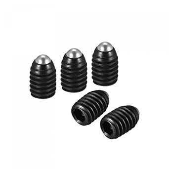 uxcell Ball Point Set Screws, 10pcs M4 x 6mm High Carbon Steel Metric Spring Hex Socket Grub Screw