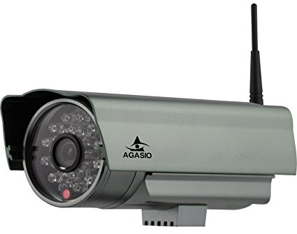Agasio M105I Outdoor Wireless Wifi Waterproof Bullet IP Camera with IR-Cut Filter, Two-way Audio, Night-Vision, Email &