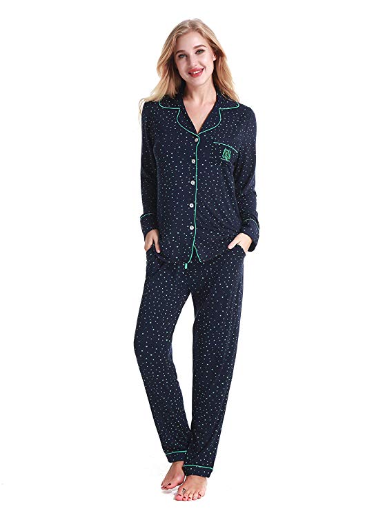 NORA TWIPS Womens Pajama Sets, Pajama Set Ladies, Ladies Pyjama Sets, Women Sleepwear Loungewear 2 Pieces Nightwear Pyjamas Set for Autumn Winter (XS-XL)