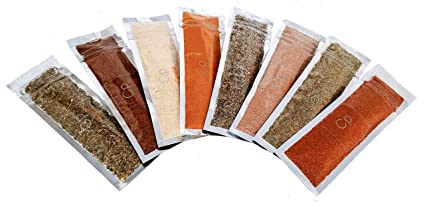 Organic Spice Seasoning Sampler Gift Set with 8 Salt Free Spice Blends: Chili, Curry, Garlic & Onion, Herbs de Provence, Italian, Jamaican Jerk, Five Spice OR Northern Italian Seasoning, Taco (No Salt, No Sugar)