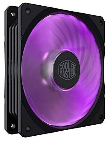 Cooler Master MasterFan SF120R RGB 120mm Square Framed Fan with RGB LEDs, Hybrid Air Balance Blade Design, Enhanced Cable Management and PWM Control Fan