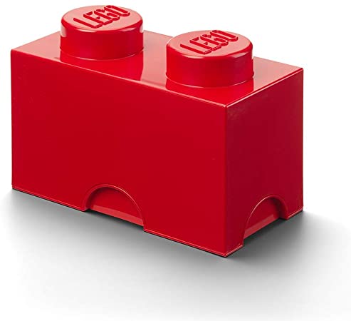 Room Copenhagen, Lego Storage Brick Box - Stackable Storage Solution - Brick 2, Bright Red
