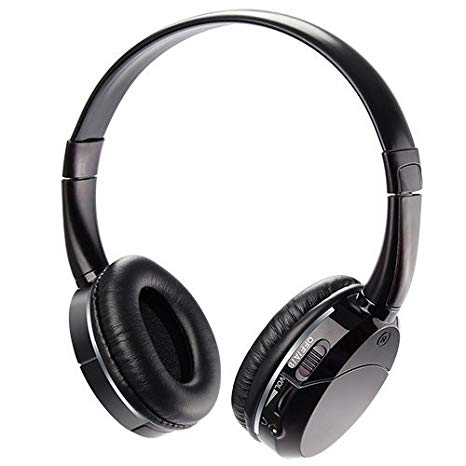 Infrared Wireless Headphones IR Headset Car DVD Player 2 Channel Kids Size Black