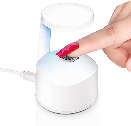 Mini UV Light for Gel Nails, LKE Curing Lamps Gel Nail Polish UV Light Fast Curing UV LED Nail Lamp Nail Dryer Portable USB Cute Single Finger Nail UV Light for Travel and Home DIY