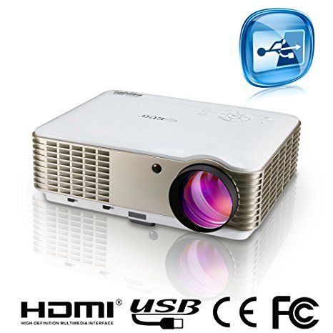 EUG 88 3600 Lumen WXGA HD HDMI TV VGA USB SD Audio Widescreen Projector 1080p 720p Outdoor Movie Game Built in Speakers Led Lcd Cinema Theater Projector for Home Theater Entertainment