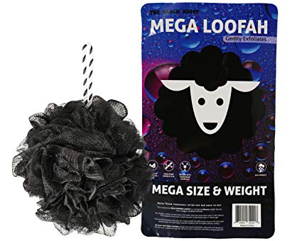 MEGA Loofah Charcoal Infused (2pk 80g ea.) Smooth Exfoliation with The Black Sheep Mega Loofah Fabulous Lather and Shower Experience. Natural Shower Pouf Eco Mesh in Beauty and Bathing Accessories