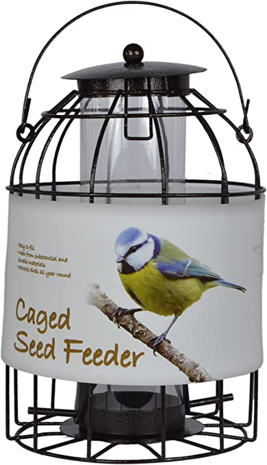 Green Jem Dome Caged Seed Wild Bird Feeder, Designed To Deter Squirrels And Also Larger Garden Birds Such As Pigeons And Doves.