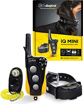 Dogtra IQ Mini Small Dog Remote Training System - 400 Yard Range Collar, Rechargeable Remote Trainer, Waterproof, Static, Vibration Pager Training with PetsTEK Dog Training Clicker
