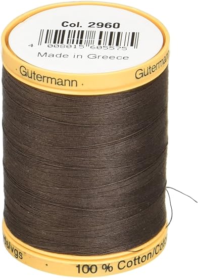 Gutermann Natural Cotton Thread Solids 876yd, Bark Brown