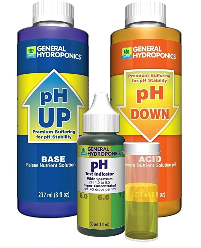 1 Set GH pH Up Down General Hydroponics Advanced Chemical Liquid Control Combo Acid Alkaline Spa Pool Pond Fish Aquarium Tank Saltwater Hydro Pure Solution Kit Optimum Popular Volume 8 oz w/ Indicator