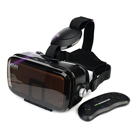 ETVR 3D VR Headset With Remote Controller-Unique Virtual Reality Experience For Movies Games, More Comfortable VR Glasses Goggles Fit For 4.5"-6.2" iPhone7/6/ 6s plus, Samsung S5/6/7 Edge Etc.
