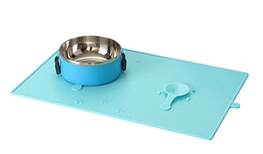 Pet Feeding Mat, PYRUS Premium FDA Grade Silicone Pet Food Mat for Cat Dogs Feeding Mat with Suction Cups Preventing Upset/ Messes