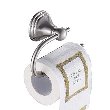 Cavoli Wall Mounted Bathroom Paper Holder,Hanging Toilet Paper Holder Single Post,Nickel Finish
